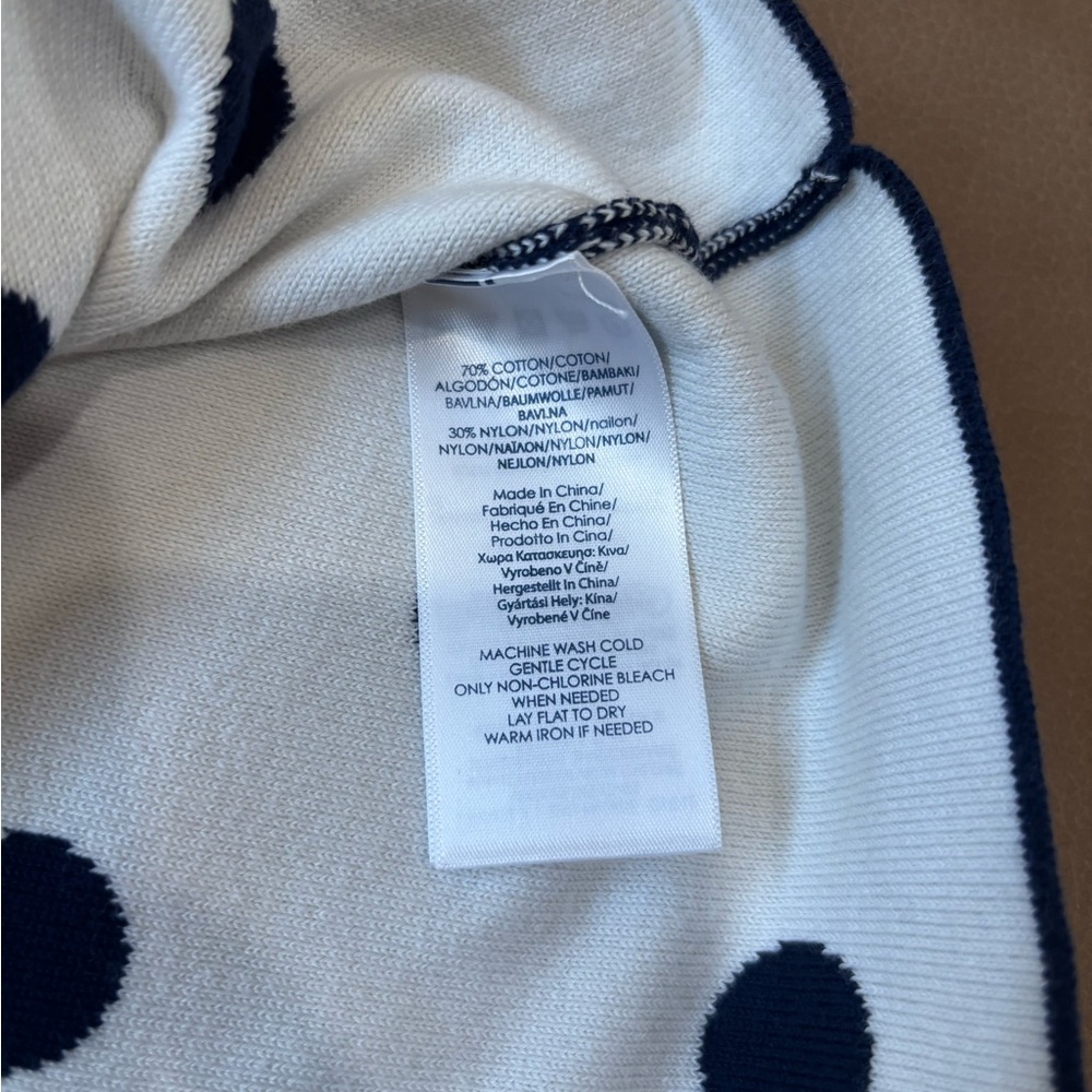 Chaps Navy and White Polka Dot Pencil Skirt - Picture 6 of 6